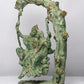 Amazing Patina Gold Brass Statue of Radha-Krishna Swinging in Amorous Bliss 18 CM