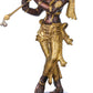 Brown Gold Brass Statue of Standing Lord Krishna Playing the Flute 14 inches