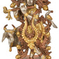 Handcrafted Brown silver gold Brass Sculpture depicting the Resplendence of Venugopala 14 Inches