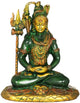 Mahayogi Shiva Amazing Henna Touch Brass Idol Seated on Tigerskin | Handmade Statue 10 Inches