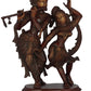 Double Chala Brass Statue of Radha and Krishna Engaged in Ecstatic Dance 16 INCHES