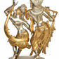 Handmade Brass Statue of Dancing Radha Krishna 16 Inches