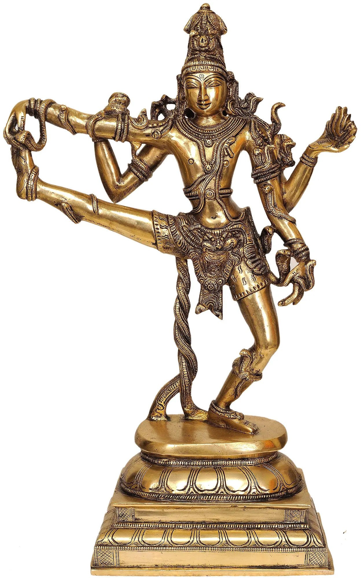 Handmade natural Brass Statue of Natesh, The Deity of Performing Arts | 18 Inches