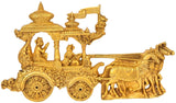 Handmade natural brass Gita upadesha wall hanging statue on decorated chariot