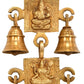 Brass Lord Ganesha and Lakshmi Wall Hanging Bells