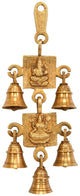 Brass Lord Ganesha and Lakshmi Wall Hanging Bells