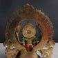 Brass with Inlay Lord Ganesha with Prabhavali and Kirtimukha 9 Inches