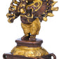 Brass Brown gold Sixteen-Armed Vira Ganesha Sculptures 8 inches