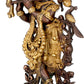 Handmade Brown gold Brass Statue of Peetambara Lord Krishna 13 inches