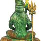 Mahayogi Shiva Amazing Henna Touch Brass Idol Seated on Tigerskin | Handmade Statue 10 Inches