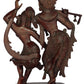 Double Chala Brass Statue of Radha and Krishna Engaged in Ecstatic Dance 16 INCHES