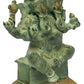 Brass sculpture featuring the rare depiction of two-headed Ganesha 5 inches