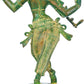 Handmade Green Chala Brass Statue Depicting Lord Krishna's Cosmic Form, the Eighth Incarnation of Vishnu 14 inches