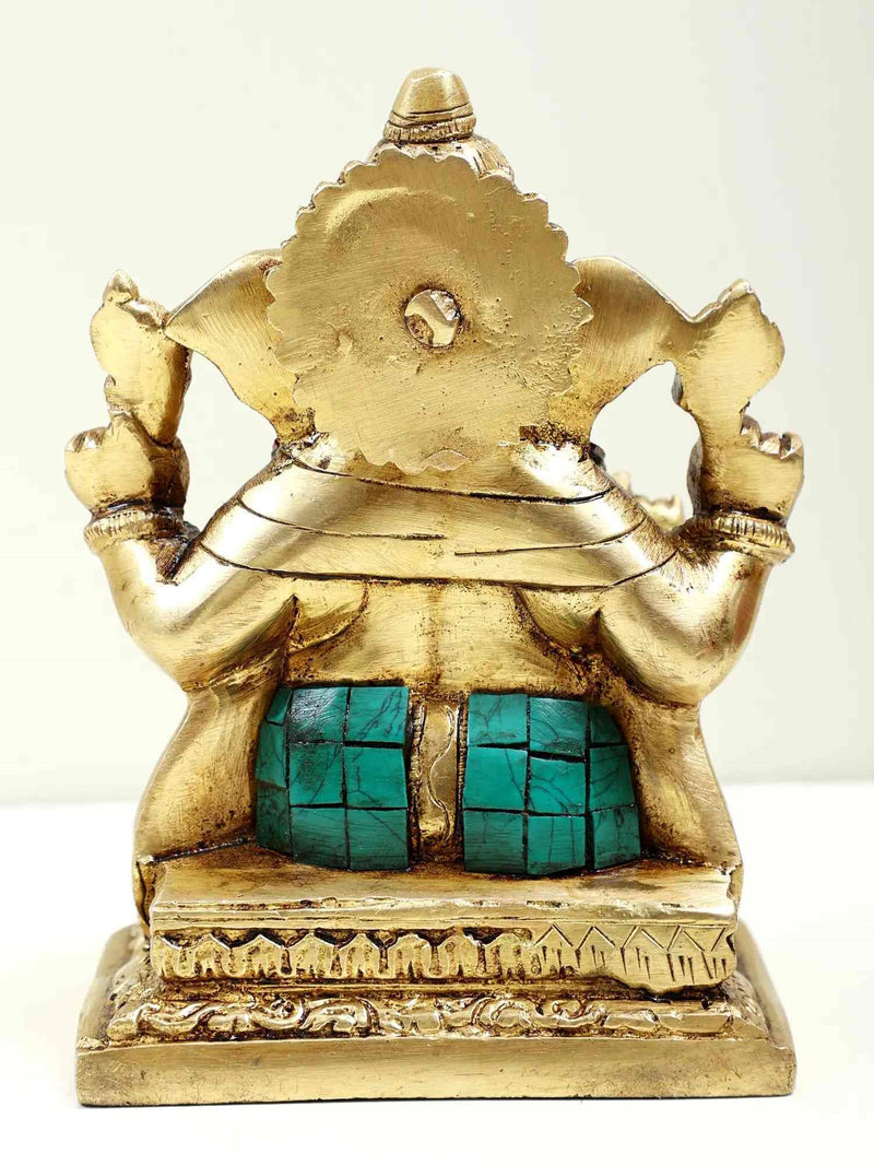 brass Seated Lord Ganesha 6 inches