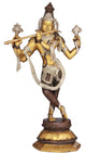 Handmade Amazing Brown silver gold Brass Statue of Lord Krishna in His Cosmic Form 18 inches