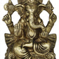 Brass Ganesha on Throne Sculpture