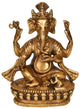 Brass idol of Lord Ganesha in Nepalese artistic style 6 inches