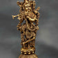 Brass statue depicting Lord Krishna playing the flute 18 inches