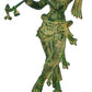 Green chala Brass Statue of Standing Lord Krishna Playing the Flute 14 inches