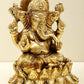 Brass Small Lord Ganesha Seated on Lotus 11.5 cm