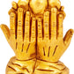 Brass Ganesha Seated In The Fold Of One's Palms 2 inches