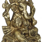 Brass Ganesha on Throne Sculpture