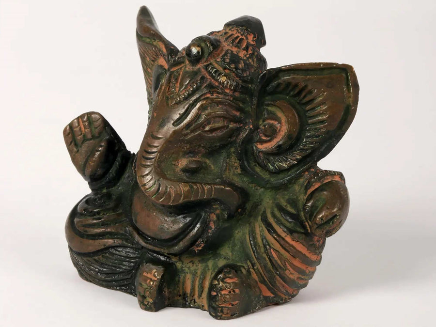 Small Ganesha Sculpture for Good Luck 2 inches Craft Detail