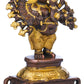 Brass Brown gold Sixteen-Armed Vira Ganesha Sculptures 8 inches