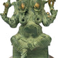 Brass sculpture featuring the rare depiction of two-headed Ganesha 5 inches