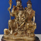 Brass Statue of Shiva and Parvati with Ganesha 13 inches