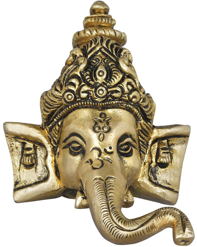 Brass Wall hanging in Ganesha mask 2 inches