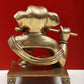 Brass Statue of Ganesha Playing the Flute 11 inches