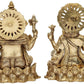 Brass depiction of Goddess Lakshmi and Lord Ganesha 9 inches