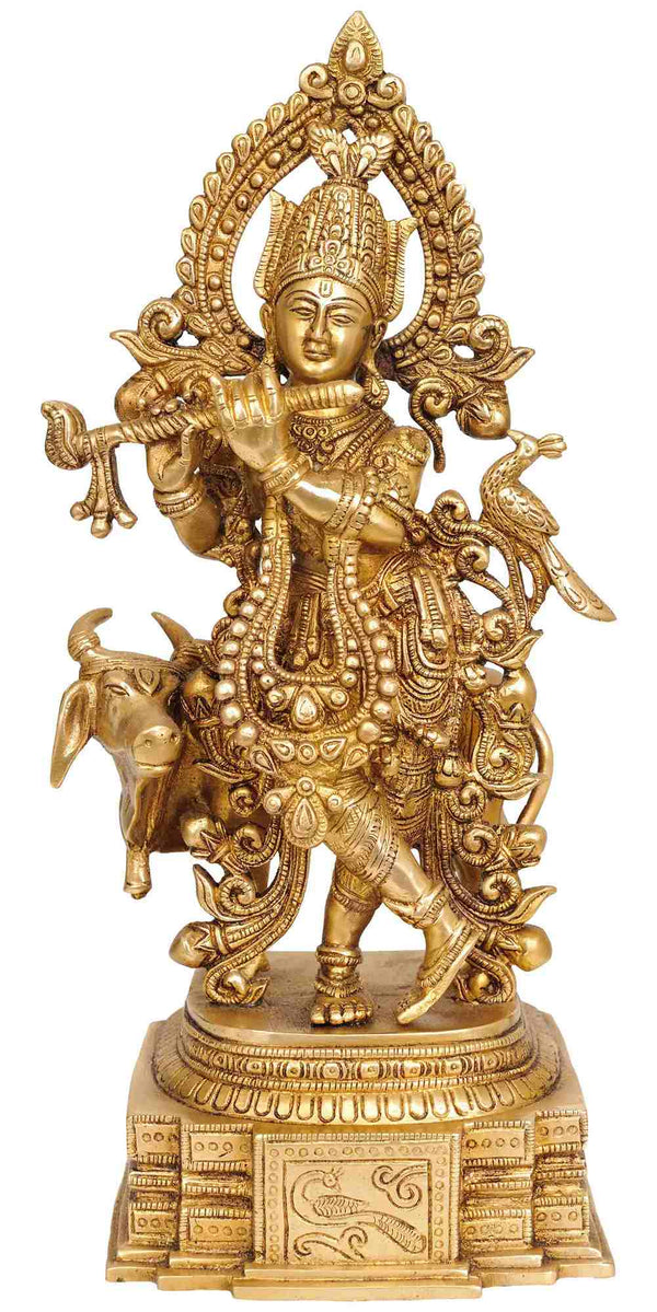 Handmade Brass Statue of Venugopala 14 inches