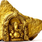 Brass golden Temple of Lord Ganesha Carved from Rock 4 inches