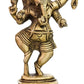 Brass Dancing Ganesha Small Sculpture 4 inches