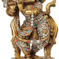 Handmade Brass Statue of Lord Krishna in Ornamented Costume 17 Inches