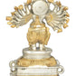 Brass  Amazing silver Gold Sixteen-Armed Vira Ganesha Sculptures 8 inches
