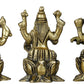 Small Brass Idol of Lakshmi, Ganesha, and Saraswati 2 inches