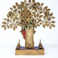 Brass Statue of Krishna Playing the Flute with a Tree 16 Inches