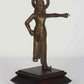 Brass Statue of Lord Krishna Standing on a Wooden Pedestal 8 inches