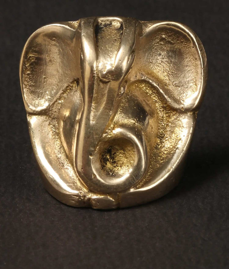 Small Brass Good Luck Ganesha Statue 1 inch