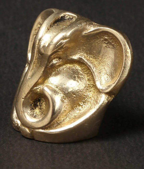 Small Brass Good Luck Ganesha Statue 1 inch Entryway Setting