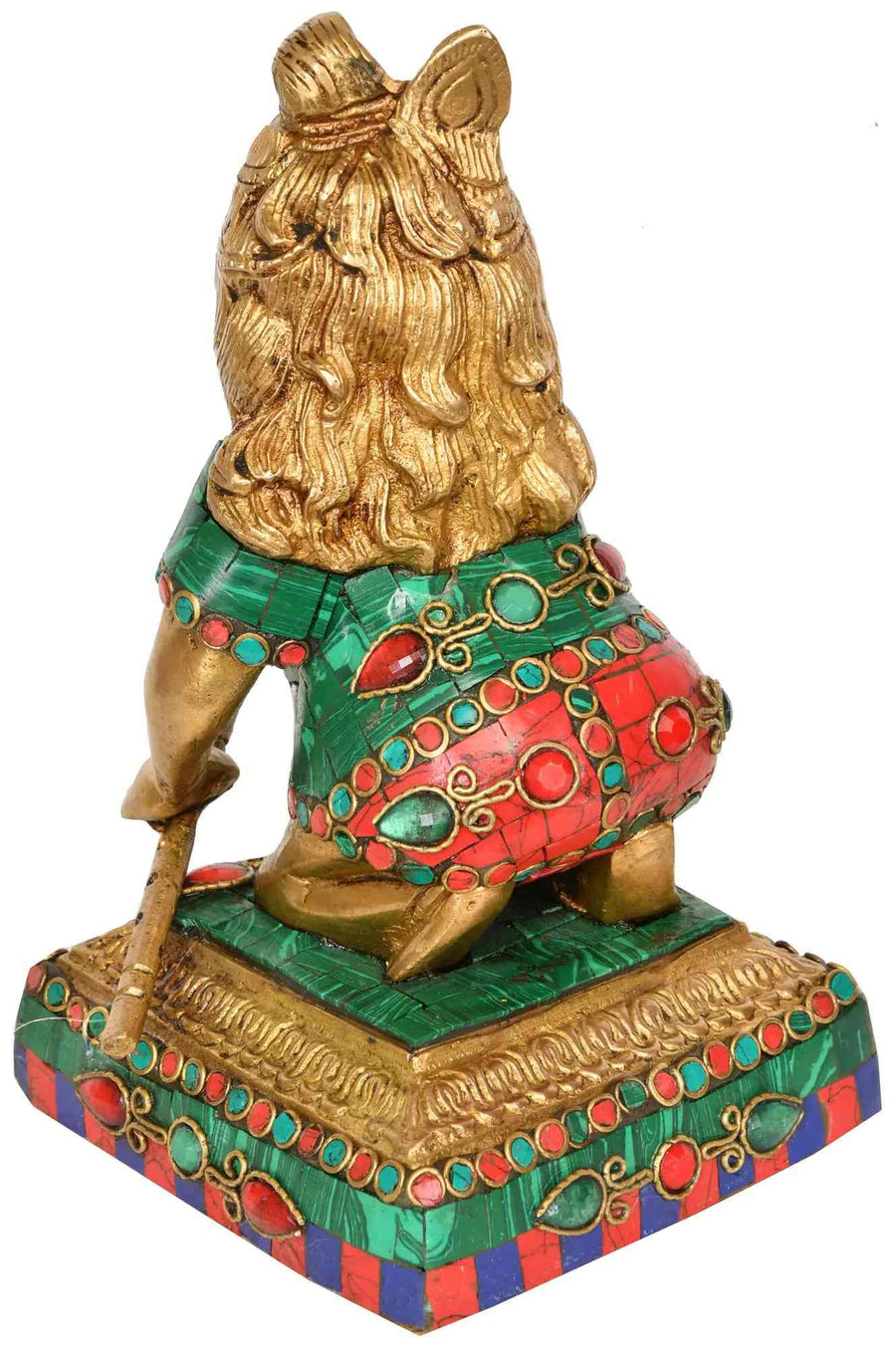 8-Inch Brass Idol of Laddoo Gopala Craft Detail