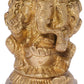 Brass statue of seated Ganesha with five heads 2 inches