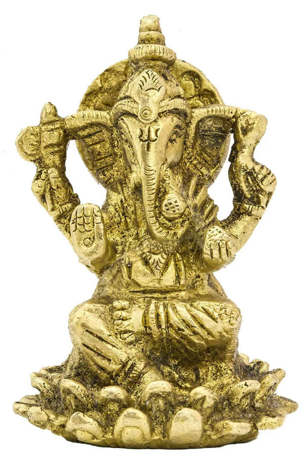 Small brass statues of Bhagwan Ganesha 2 inches