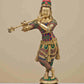 Brass Statue of Fluting Krishna with Intricate Inlay Work 23 inches