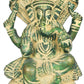 Small brass mudgreen sculpture of Ganesha seated on the Shesha Naga 5 inches