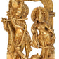 Natural Brass Sculpture of Radha Krishna with Milk Pot 14 Inches