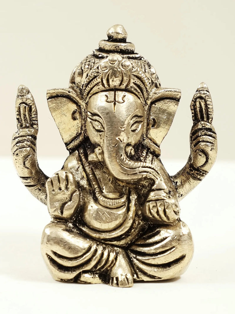 Miniature Brass Ganesha Statue 2 inches